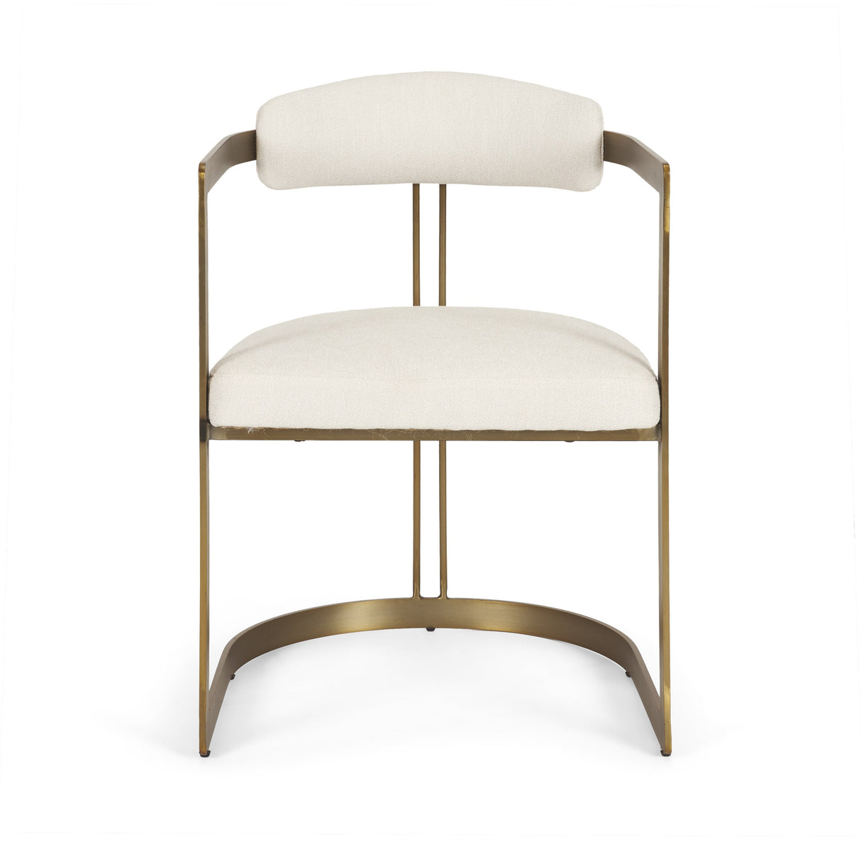 Hollyfield II Cream Fabric Seat W/ Gold Iron Frame Dining Chair by Mercana at Eve Furniture