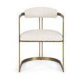 Hollyfield II Cream Fabric Seat W/ Gold Iron Frame Dining Chair by Mercana at Eve Furniture