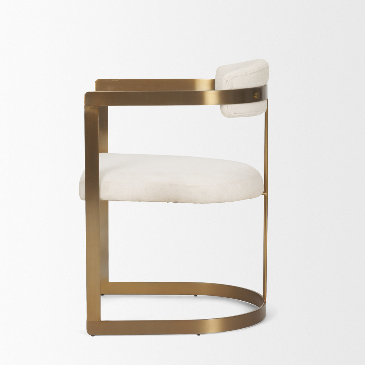 Hollyfield II Cream Fabric Seat W/ Gold Iron Frame Dining Chair by Mercana at Eve Furniture
