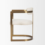 Hollyfield II Cream Fabric Seat W/ Gold Iron Frame Dining Chair by Mercana at Eve Furniture