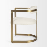 Hollyfield II Cream Fabric Seat W/ Gold Iron Frame Dining Chair by Mercana at Eve Furniture