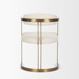 Hollyfield II Cream Fabric Seat W/ Gold Iron Frame Dining Chair by Mercana at Eve Furniture