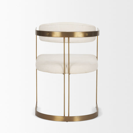 Hollyfield II Cream Fabric Seat W/ Gold Iron Frame Dining Chair by Mercana at Eve Furniture