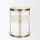 Hollyfield II Cream Fabric Seat W/ Gold Iron Frame Dining Chair by Mercana at Eve Furniture