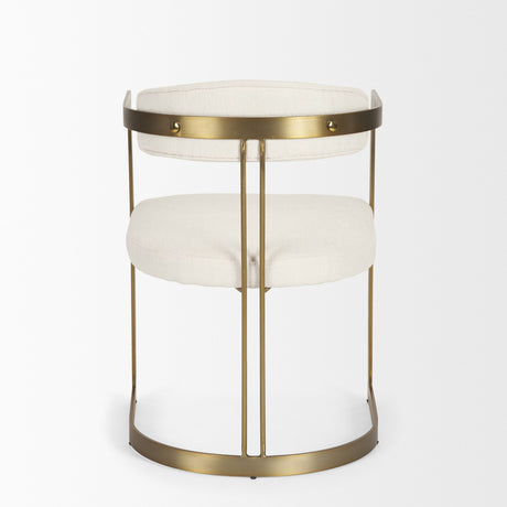 Hollyfield II Cream Fabric Seat W/ Gold Iron Frame Dining Chair by Mercana at Eve Furniture
