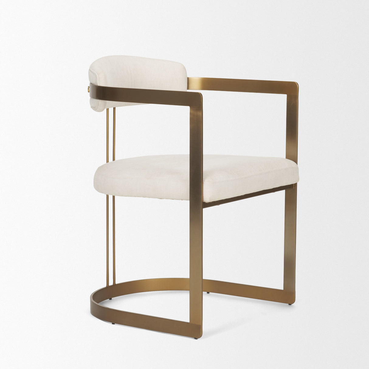 Hollyfield II Cream Fabric Seat W/ Gold Iron Frame Dining Chair by Mercana at Eve Furniture