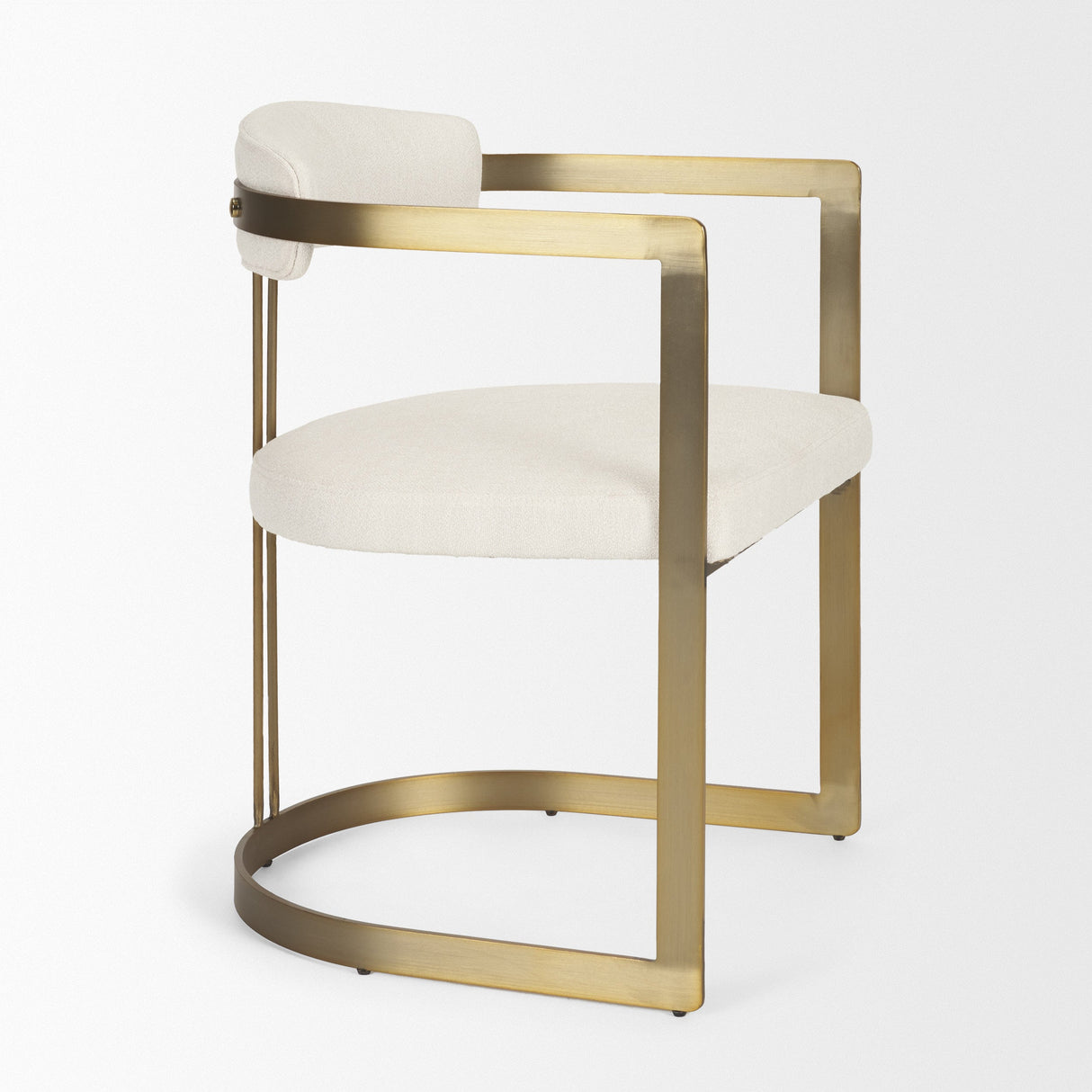 Hollyfield II Cream Fabric Seat W/ Gold Iron Frame Dining Chair by Mercana at Eve Furniture