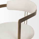 Hollyfield II Cream Fabric Seat W/ Gold Iron Frame Dining Chair by Mercana at Eve Furniture