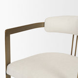 Hollyfield II Cream Fabric Seat W/ Gold Iron Frame Dining Chair by Mercana at Eve Furniture