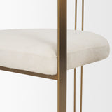 Hollyfield II Cream Fabric Seat W/ Gold Iron Frame Dining Chair by Mercana at Eve Furniture