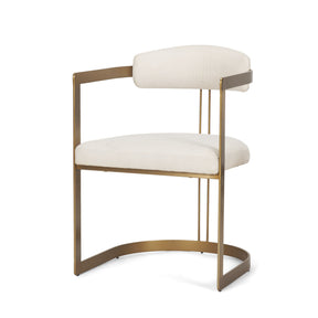 Hollyfield II Cream Fabric Seat W/ Gold Iron Frame Dining Chair by Mercana at Eve Furniture