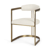 Hollyfield II Cream Fabric Seat W/ Gold Iron Frame Dining Chair by Mercana at Eve Furniture