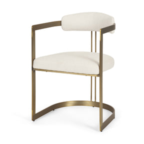Hollyfield II Cream Fabric Seat W/ Gold Iron Frame Dining Chair by Mercana at Eve Furniture