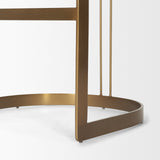 Hollyfield II Cream Fabric Seat W/ Gold Metal Base Bar Stool by Mercana at Eve Furniture