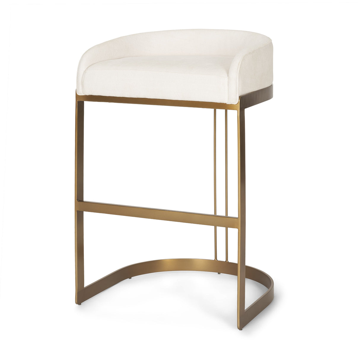 Hollyfield II Cream Fabric Seat W/ Gold Metal Base Bar Stool by Mercana at Eve Furniture