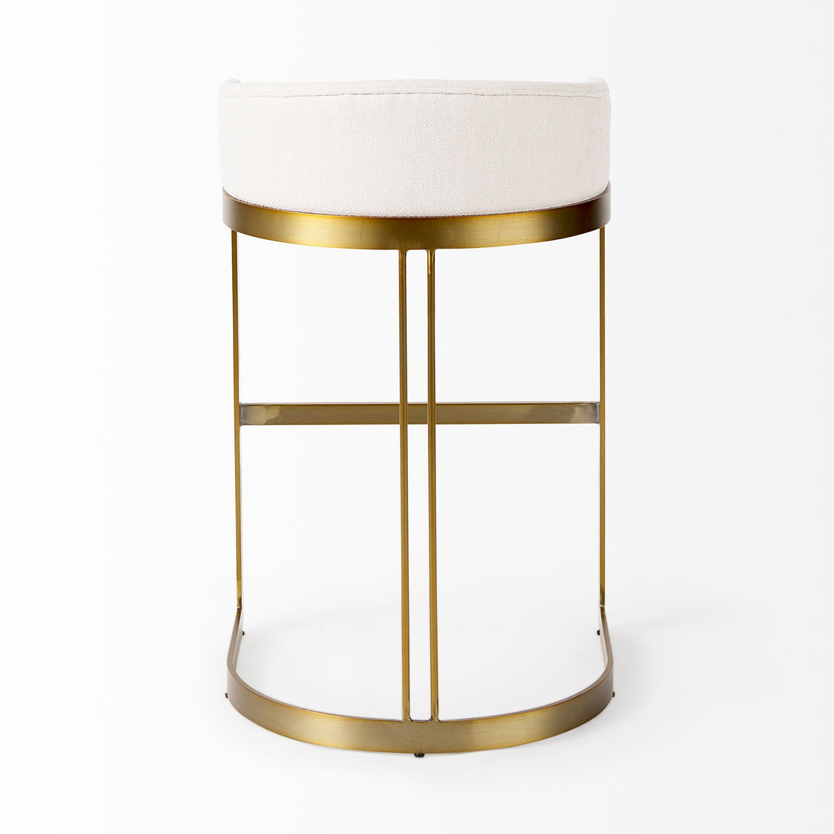 Hollyfield II Cream Fabric Seat W/ Gold Metal Base Bar Stool by Mercana at Eve Furniture