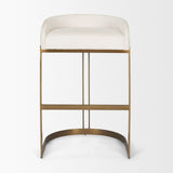 Hollyfield II Cream Fabric Seat W/ Gold Metal Base Bar Stool by Mercana at Eve Furniture
