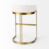 Hollyfield II Cream Fabric Seat W/ Gold Metal Base Bar Stool by Mercana at Eve Furniture