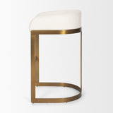 Hollyfield II Cream Fabric Seat W/ Gold Metal Base Bar Stool by Mercana at Eve Furniture