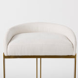 Hollyfield II Cream Fabric Seat W/ Gold Metal Base Bar Stool by Mercana at Eve Furniture