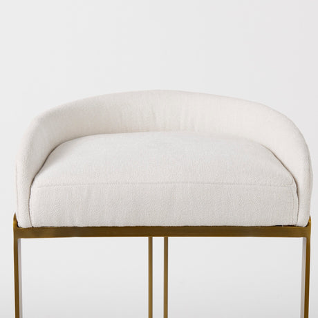Hollyfield II Cream Fabric Seat W/ Gold Metal Base Bar Stool by Mercana at Eve Furniture