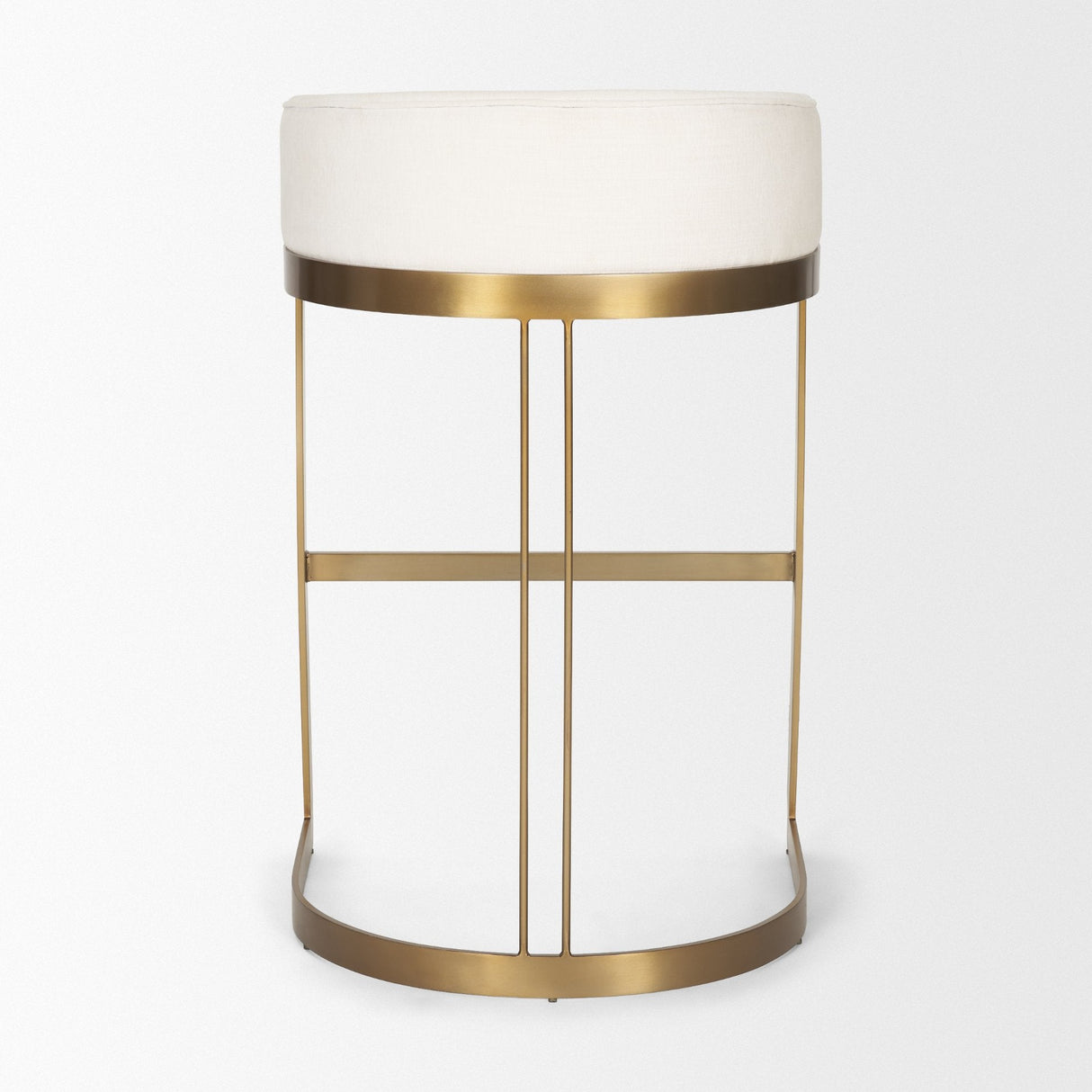 Hollyfield II Cream Fabric Seat W/ Gold Metal Base Bar Stool by Mercana at Eve Furniture