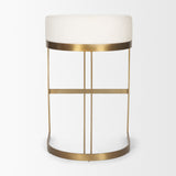 Hollyfield II Cream Fabric Seat W/ Gold Metal Base Bar Stool by Mercana at Eve Furniture