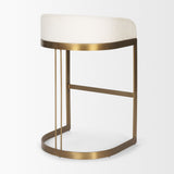 Hollyfield II Cream Fabric Seat W/ Gold Metal Base Bar Stool by Mercana at Eve Furniture