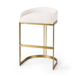 Hollyfield II Cream Fabric Seat W/ Gold Metal Base Bar Stool by Mercana at Eve Furniture