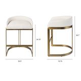 Hollyfield II Cream Fabric Seat W/ Gold Metal Base Counter Stool by Mercana at Eve Furniture