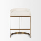 Hollyfield II Cream Fabric Seat W/ Gold Metal Base Counter Stool by Mercana at Eve Furniture