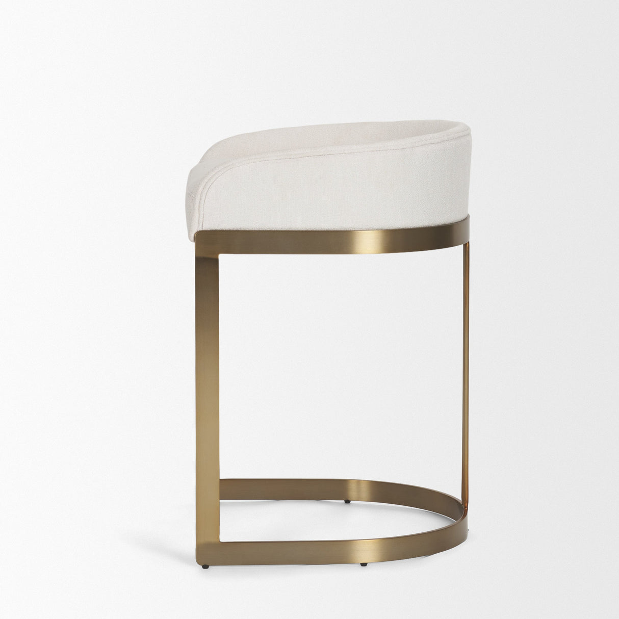 Hollyfield II Cream Fabric Seat W/ Gold Metal Base Counter Stool by Mercana at Eve Furniture