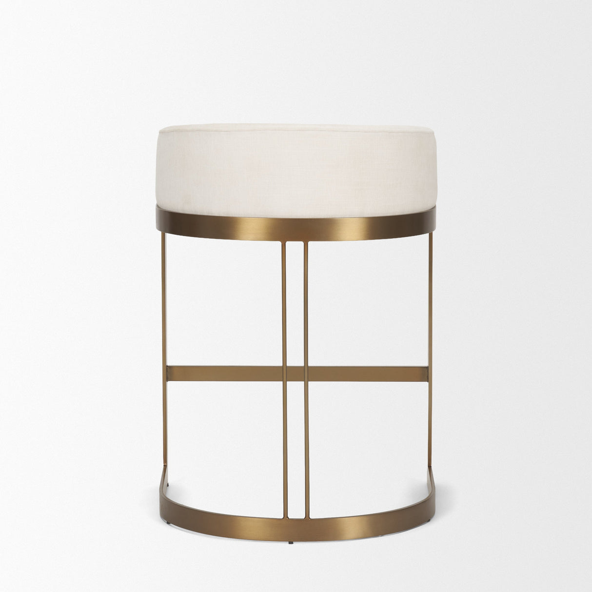 Hollyfield II Cream Fabric Seat W/ Gold Metal Base Counter Stool by Mercana at Eve Furniture