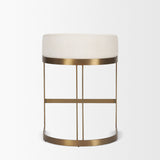 Hollyfield II Cream Fabric Seat W/ Gold Metal Base Counter Stool by Mercana at Eve Furniture