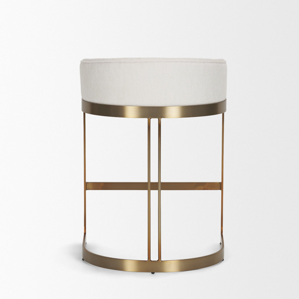 Hollyfield II Cream Fabric Seat W/ Gold Metal Base Counter Stool by Mercana at Eve Furniture