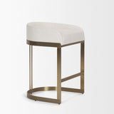 Hollyfield II Cream Fabric Seat W/ Gold Metal Base Counter Stool by Mercana at Eve Furniture
