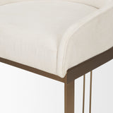 Hollyfield II Cream Fabric Seat W/ Gold Metal Base Counter Stool by Mercana at Eve Furniture