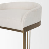 Hollyfield II Cream Fabric Seat W/ Gold Metal Base Counter Stool by Mercana at Eve Furniture