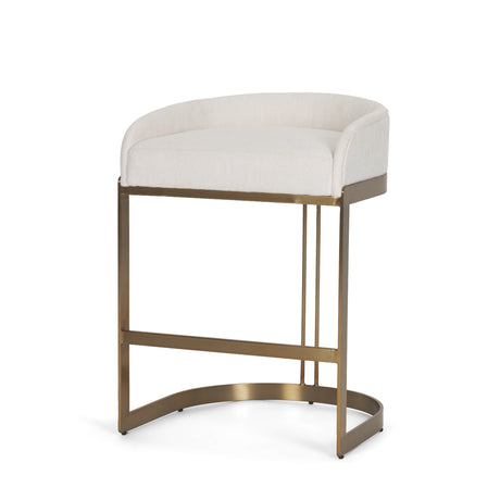 Hollyfield II Cream Fabric Seat W/ Gold Metal Base Counter Stool by Mercana at Eve Furniture