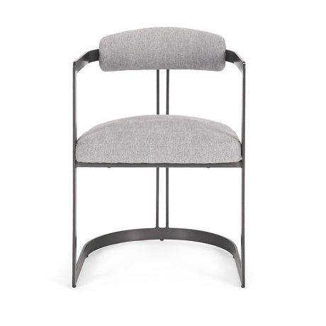 Hollyfield II Gray Fabric Seat W/ Gray Iron Frame Dining Chair by Mercana at Eve Furniture