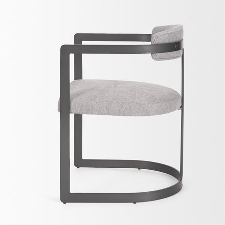 Hollyfield II Gray Fabric Seat W/ Gray Iron Frame Dining Chair by Mercana at Eve Furniture