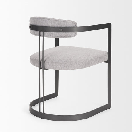 Hollyfield II Gray Fabric Seat W/ Gray Iron Frame Dining Chair by Mercana at Eve Furniture