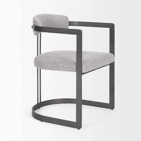 Hollyfield II Gray Fabric Seat W/ Gray Iron Frame Dining Chair by Mercana at Eve Furniture