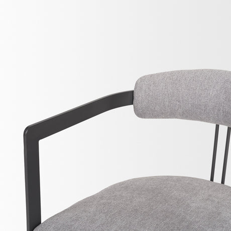 Hollyfield II Gray Fabric Seat W/ Gray Iron Frame Dining Chair by Mercana at Eve Furniture