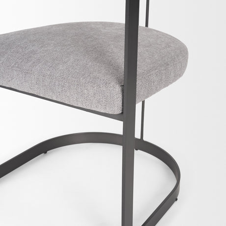 Hollyfield II Gray Fabric Seat W/ Gray Iron Frame Dining Chair by Mercana at Eve Furniture