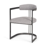 Hollyfield II Gray Fabric Seat W/ Gray Iron Frame Dining Chair by Mercana at Eve Furniture