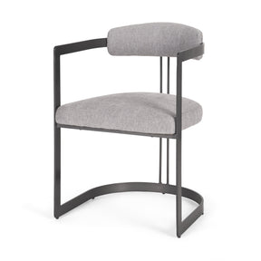 Hollyfield II Gray Fabric Seat W/ Gray Iron Frame Dining Chair by Mercana at Eve Furniture