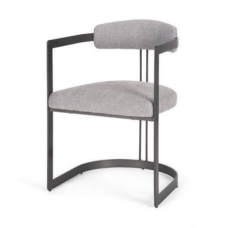 Hollyfield II Gray Fabric Seat W/ Gray Iron Frame Dining Chair by Mercana at Eve Furniture