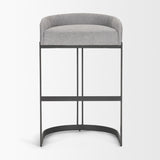 Hollyfield II Gray Fabric Seat W/ Gray Metal Base Bar Stool by Mercana at Eve Furniture