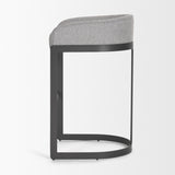 Hollyfield II Gray Fabric Seat W/ Gray Metal Base Bar Stool by Mercana at Eve Furniture